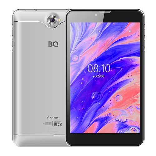 7 Планшет BQ 7000G Charm/t (2019), 1/16 ГБ, Wi-Fi + Cellular, Android 10, серебристый 5k экшен камера wifi action sport camera 5120x4096 2 0 дюйма экран двойной подводная слот micro sd с набором креплений