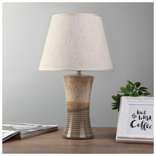 фото Лампа настольная risalux "азалия", 1*e14, 40 вт, бежевый, 25*25*40 см