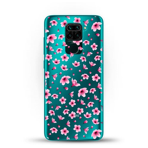 фото Силиконовый чехол цветы розовые на xiaomi redmi note 9 andy & paul