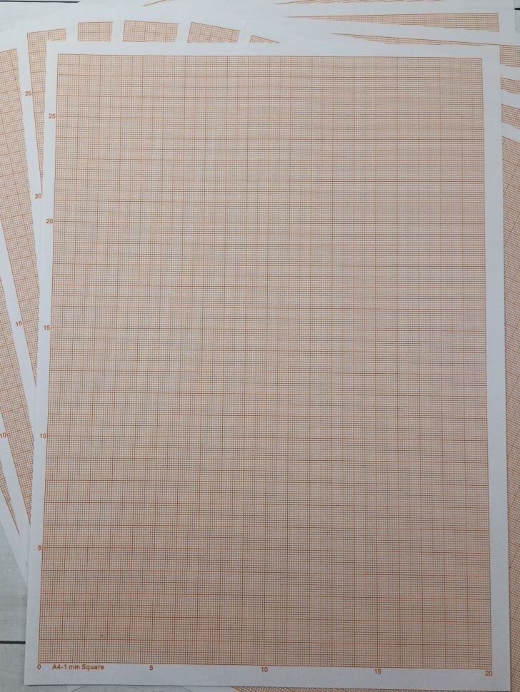 Бумага масштабно-координатная (миллиметровка) А4. 10 листов, 85г/м, оранжевая (Aladdin)