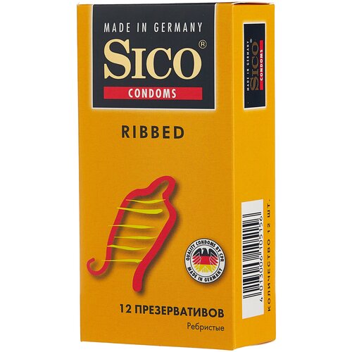 Купить Презервативы Sico Ribbed, 12 шт., бесцветный, натуральный латекс