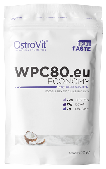 Сывороточный протеин OstroVit WPC80.eu Economy порошок 700 грамм, кокос