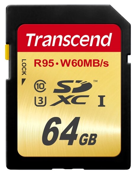 Карта памяти Transcend 64GB SDXC Class 10 UHS Class 3