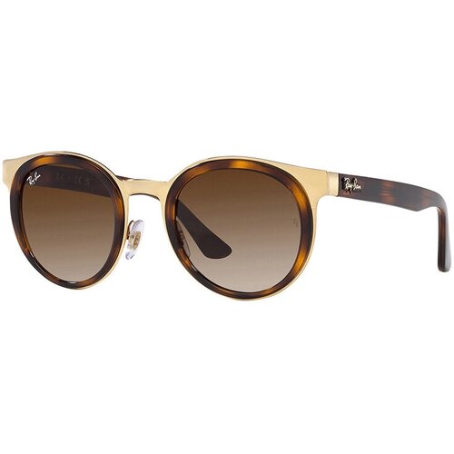 фото Солнцезащитные очки ray-ban, круглые, оправа: металл, градиентные, золотой
