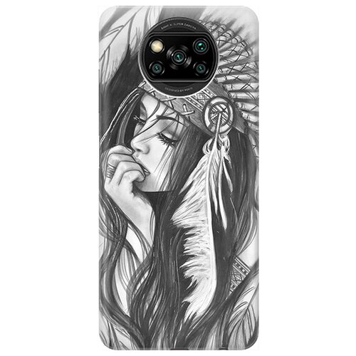 фото Re:pa чехол - накладка artcolor для xiaomi poco x3 с принтом "эскиз девушки"