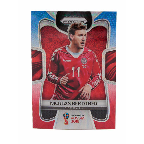 Коллекционная карточка Panini Prizm FIFA World Cup Russia 2018 #260 Nicklas Bendtner - Blue Red Wave S0271