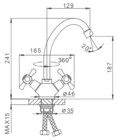 Смеситель для кухни FRAP H732 F41732-B - фотография № 4