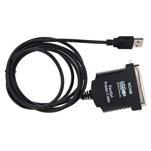 Кабель VCOM USB - LPT (VUS7052), 1.8 м, черный конвертер lpt в usb 1 метр