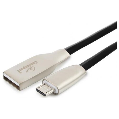 Cablexpert USB - microUSB (CC-G-mUSB01), 1 м, черный кабель hdmi cablexpert cc g hdmi03 1m серия gold 1м v1 4 m m золотой позол разъемы алюминиевый