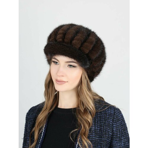 фото Шапка меховой век, размер 56/58, коричневый