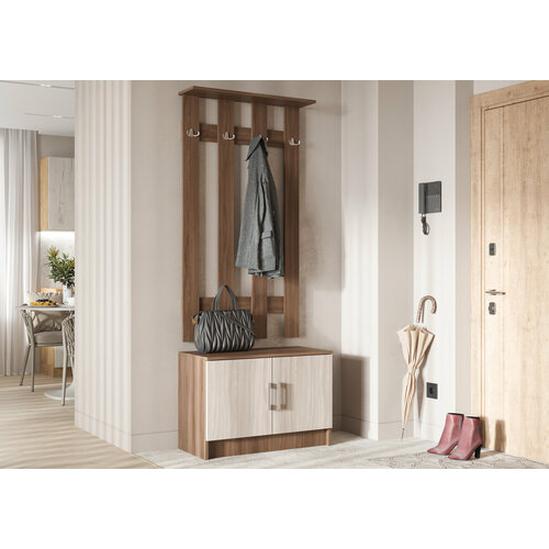 Комплект Машенька Вешалка 201 Тумба 202 шимо светлыйтемный Стендмебель 9010₽