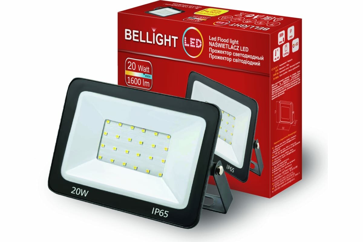 Прожектор BELLIGHT BL-LFL-2-20 slim/СДО 2-20 slim, 6500К 1600Lm 220В 22209850