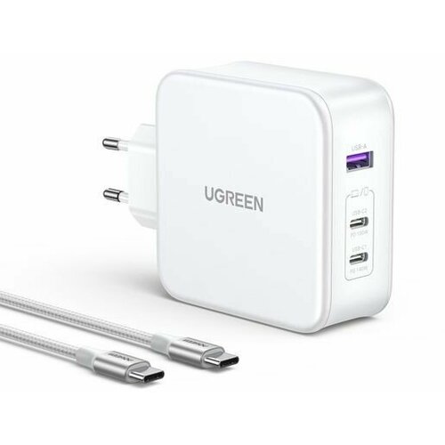 сетевое зарядное устройство ugreen cd289 usb a 2 usb c 140w gan tech fast charger с кабелем usb c usb c 2м черный Зарядное устройство UGREEN CD289 (15339)