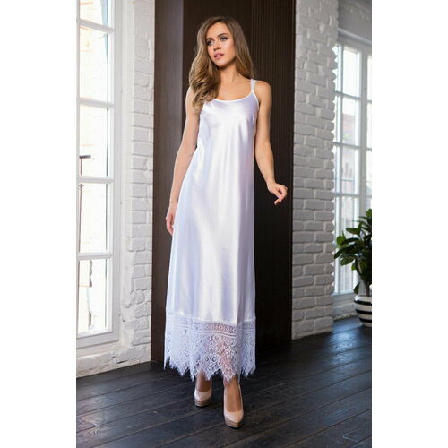 фото Платье mia-mia удлиненное, без рукава, без карманов, размер 52, белый