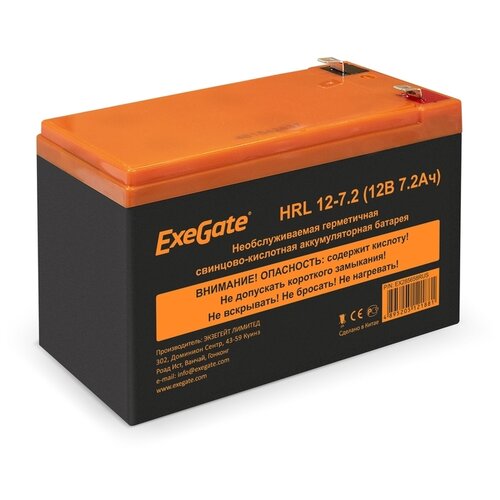 Аккумуляторная батарея ExeGate EX285658RUS 12В 7200 А·ч аккумуляторная батарея exegate ex285658rus 12в 7 2 а·ч