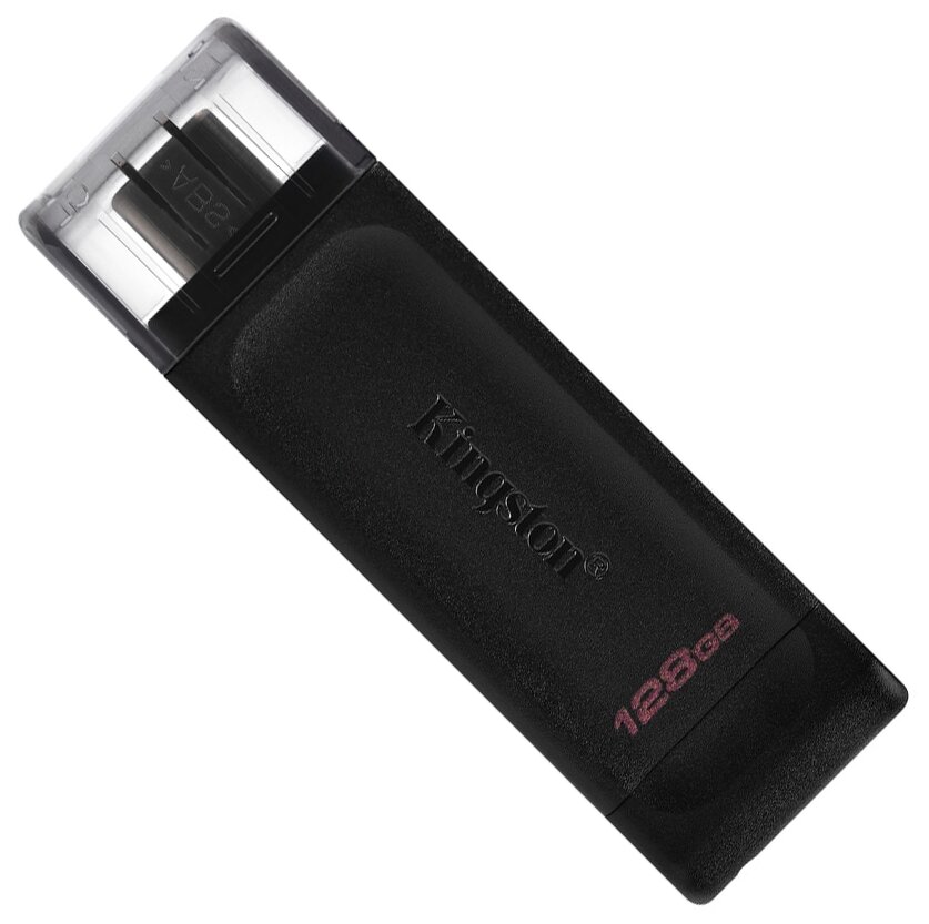 128 ГБ Флэш-накопитель Kingston DataTraveler 70, USB-C (DT70/128GB), пластик, черный