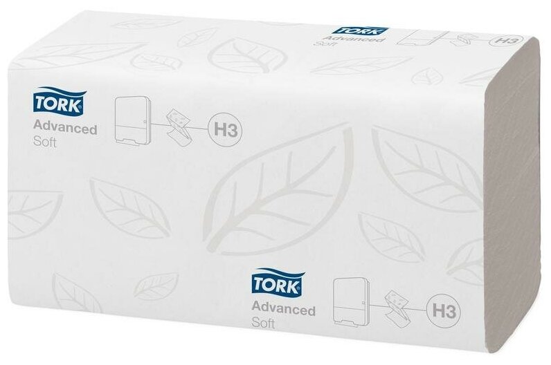 Tork Полотенца бумажные 200шт Advanced 2-слойные белые 23х23 ZZ 290184 126508 .