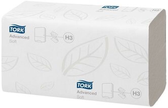 Tork Полотенца бумажные 200шт Advanced 2-слойные белые 23х23 ZZ 290184 126508 .