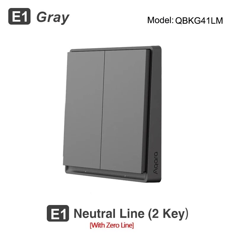 Настенный выключатель Aqara E1, Gray With Neutral 2