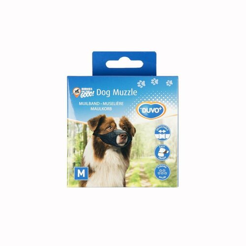 Намордник для собак DUVO+ "Dog Muzzle", черный, M (53-77см) (Бельгия)