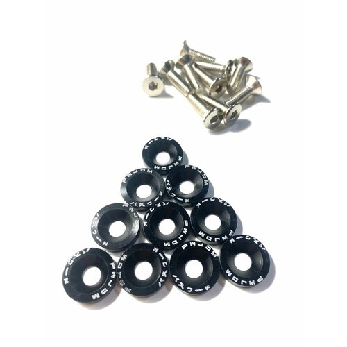 Декоративные шайбы + болты М6*20 потайные для элеткросамокатов, цвет черный