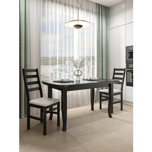 Стол кухонный обеденный 1400х900 нераздвижной деревянный венге