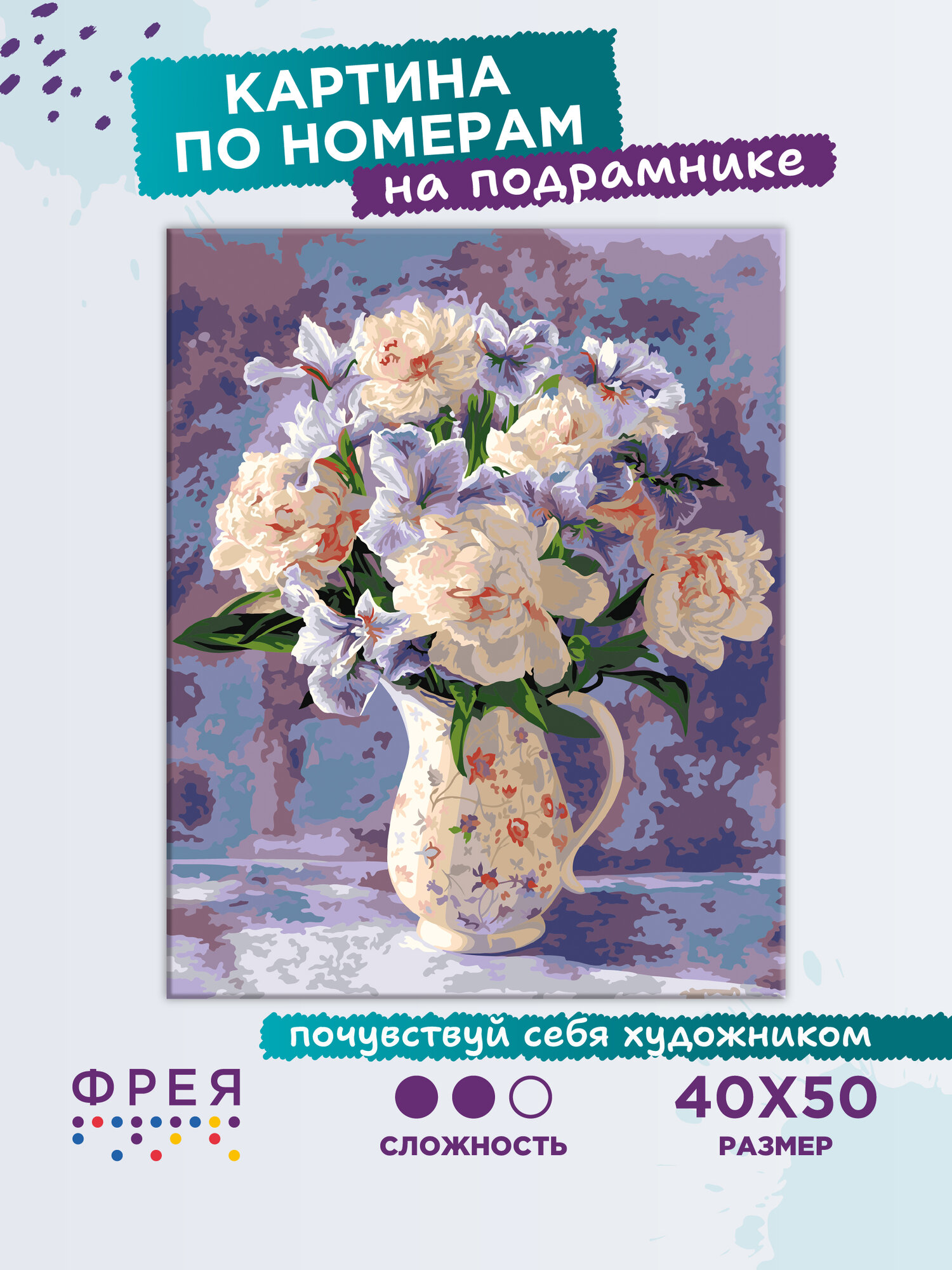 Картина по номерам с холстом на подрамнике 