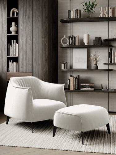 Изображение товара Кресло дизайнерское BELLO STANDART из велюра. Цвет белый, размер 63x72x79 (д/ш/в)