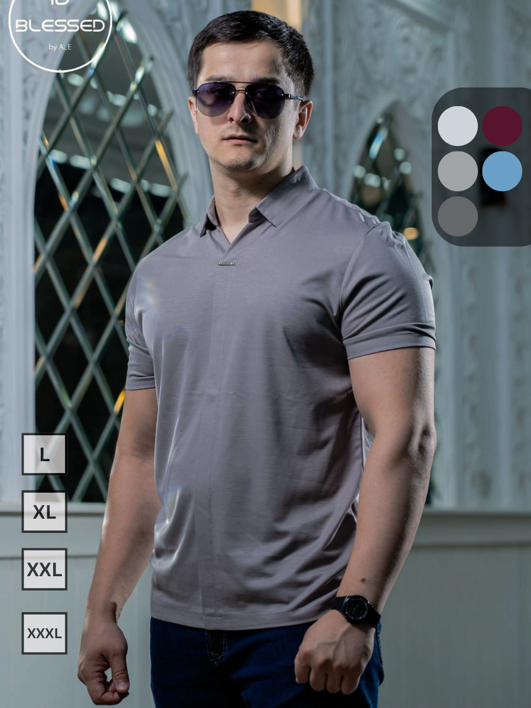 Майка, 5 шт., размер L-XL, Серый "California"