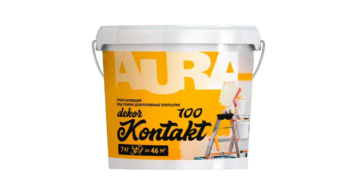 Грунт Aura Dekor Kontakt 100 кроющий под декоративные покрытия 7 кг