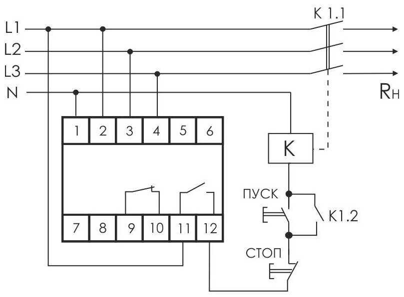 Реле напряжения CP-731 (трехфазный; микропроцессорный; контроль верхнего и нижнего значений напряжения; контроль асимметрии; чередования фаз; монтаж на DIN-рейке 35мм 3х400/230+N 2х8А 1Z 1R IP20) F&F  - фотография № 7