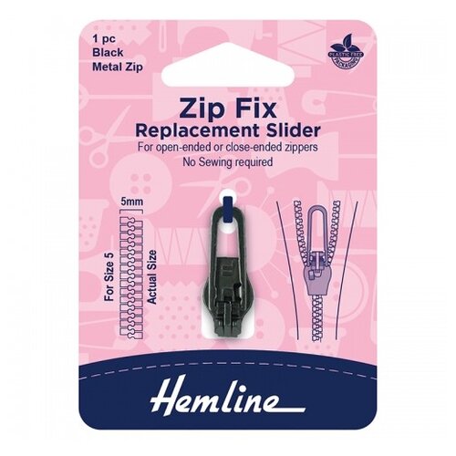 Hemline Сменный бегунок 16702 5 1 шт черный 562₽
