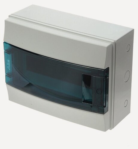 Изображение товара Бокс АВВ 1SLM006501A1202 Mistral65 навесной 12 модулей прозрачная дверь IP65 с клеммником N PE