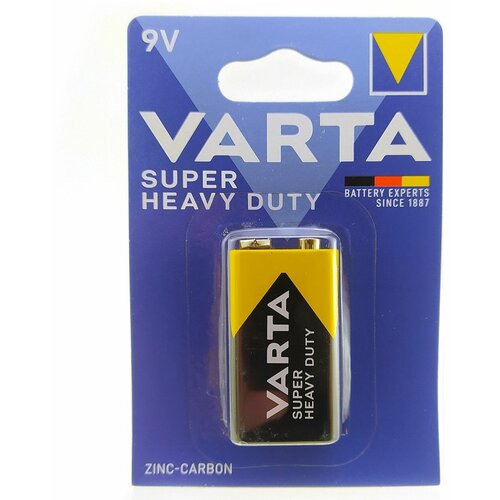 батарейка daewoo крона 6f22 bl1 heavy duty 9v Батарейка солевая крона VARTA 6F22 Super Heavy Duty 9В