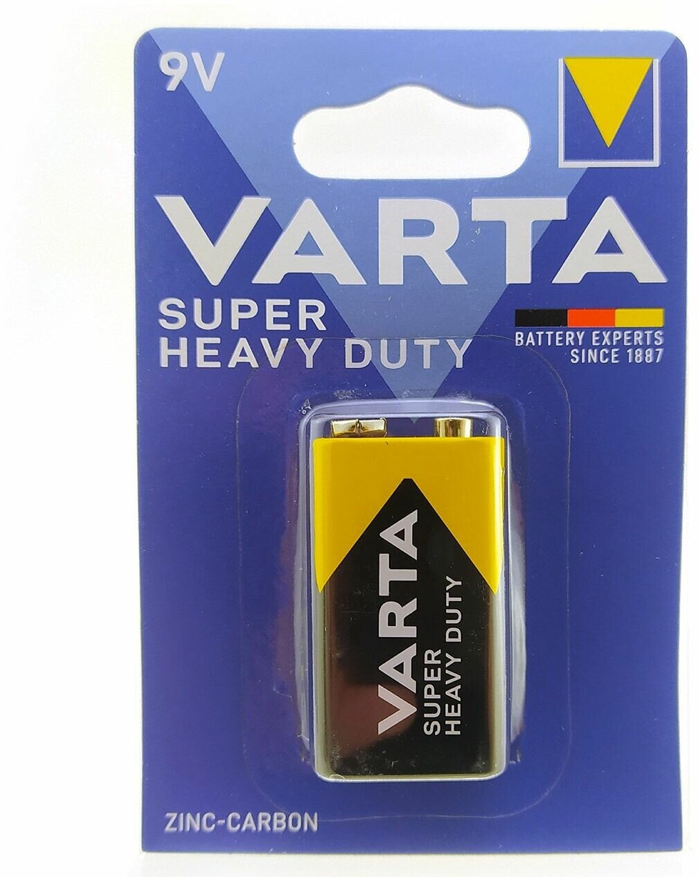 Батарейка солевая крона VARTA 6F22 Super Heavy Duty 9В