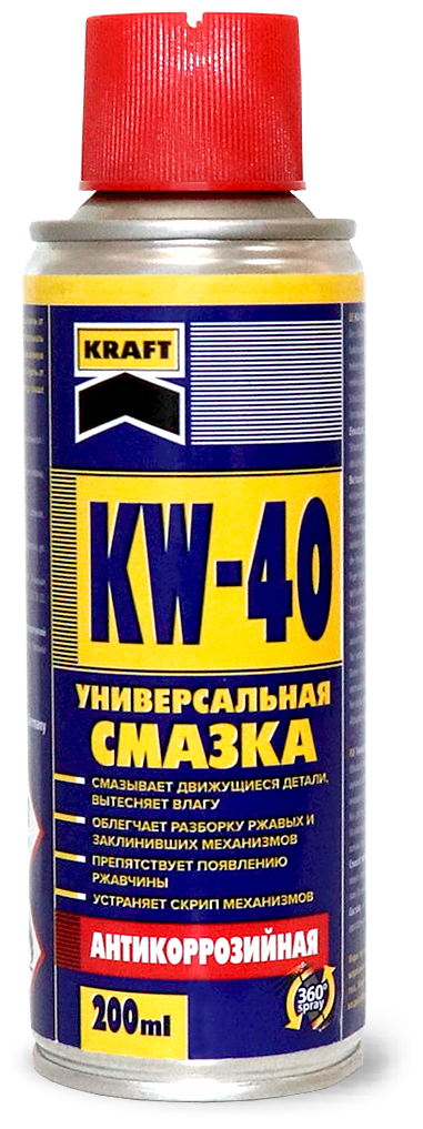 Смазка универсальная 0,2л KRAFT KW-40 ТМ аэрозоль