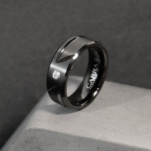 фото Кольцо carraji, циркон, размер 18, черный