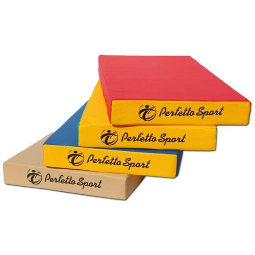 Мат спортивный 100x50x10 см Perfetto Sport № 1 зелёно/жёлтый