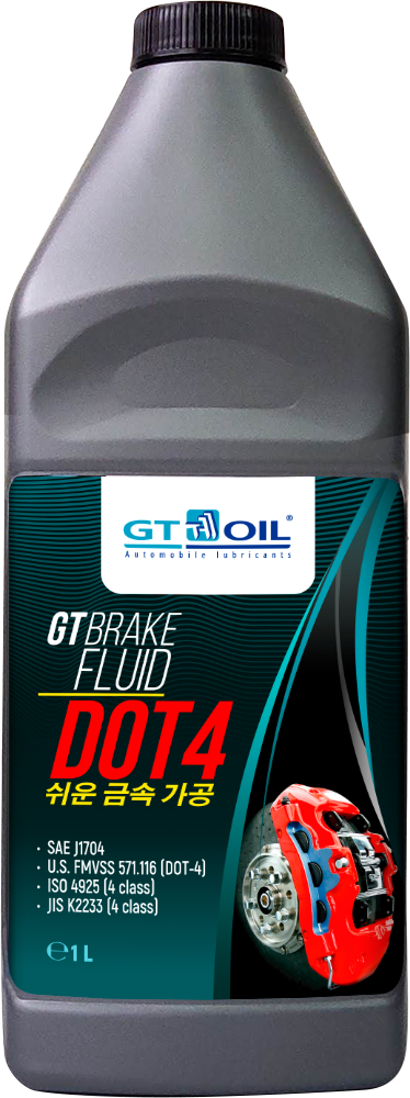 GT OIL Тормозная жидкость Brake Fluid DOT 4 1 л. 8809059410226