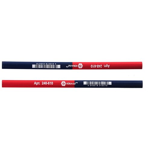 Строительный карандаш 2- хцветный, красный/синий 180 мм 1 шт. Кобальт NM-248610 кобальт трубогиб кобальт мини 3 в 1 6 8 10 мм 248 894