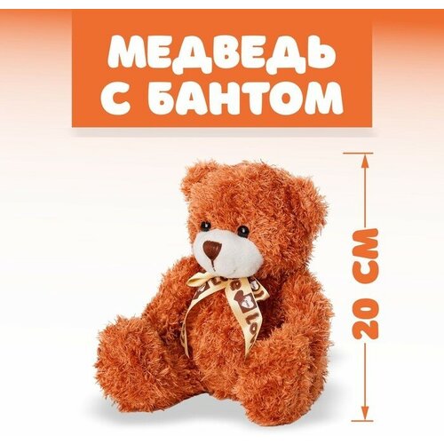 Мягкая игрушка «Медведь с бантом», 20 см, цвет микс