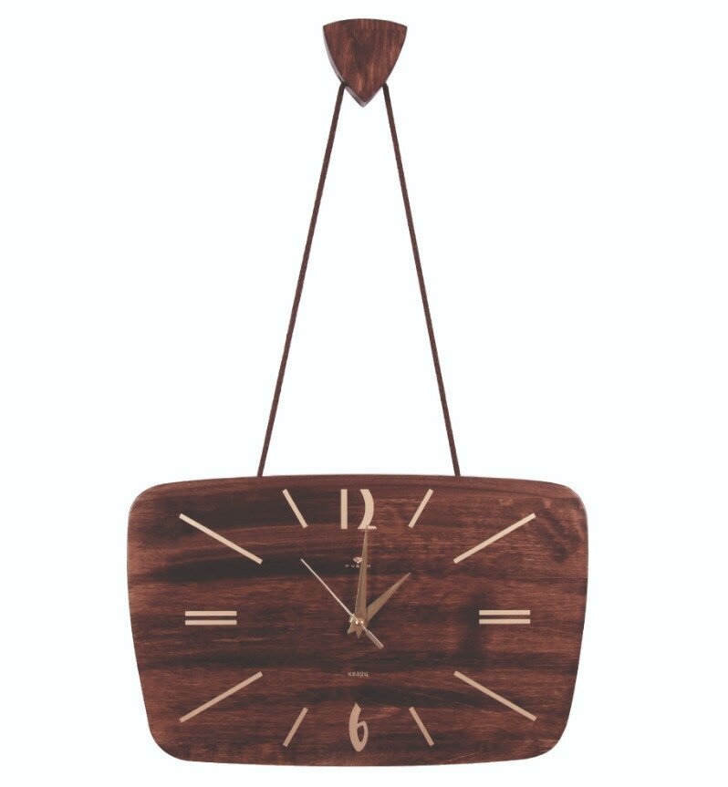 фото Часы настенные 2132-001 из дерева с подвесом "Золотое ретро"