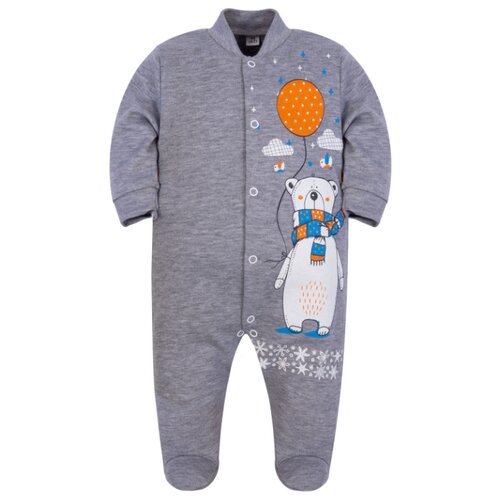 фото Комбинезон утенок размер 62, серый меланж_медведь