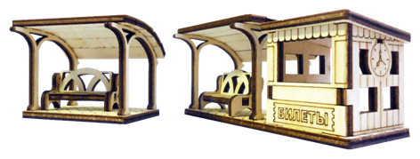 Cборная модель "Остановка с билетной кассой"