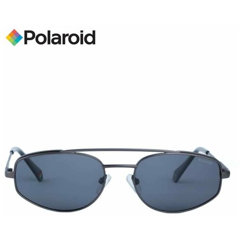 Солнцезащитные очки Polaroid, овальные, оправа: металл, поляризационные, с защитой от УФ, для мужчин, серый