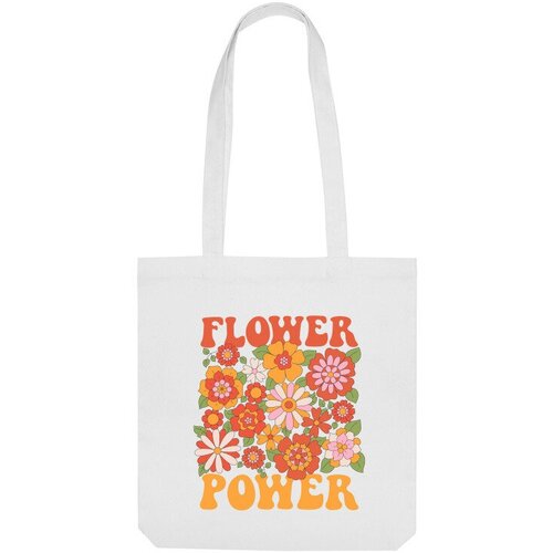 flower power Сумка шоппер Us Basic, белый