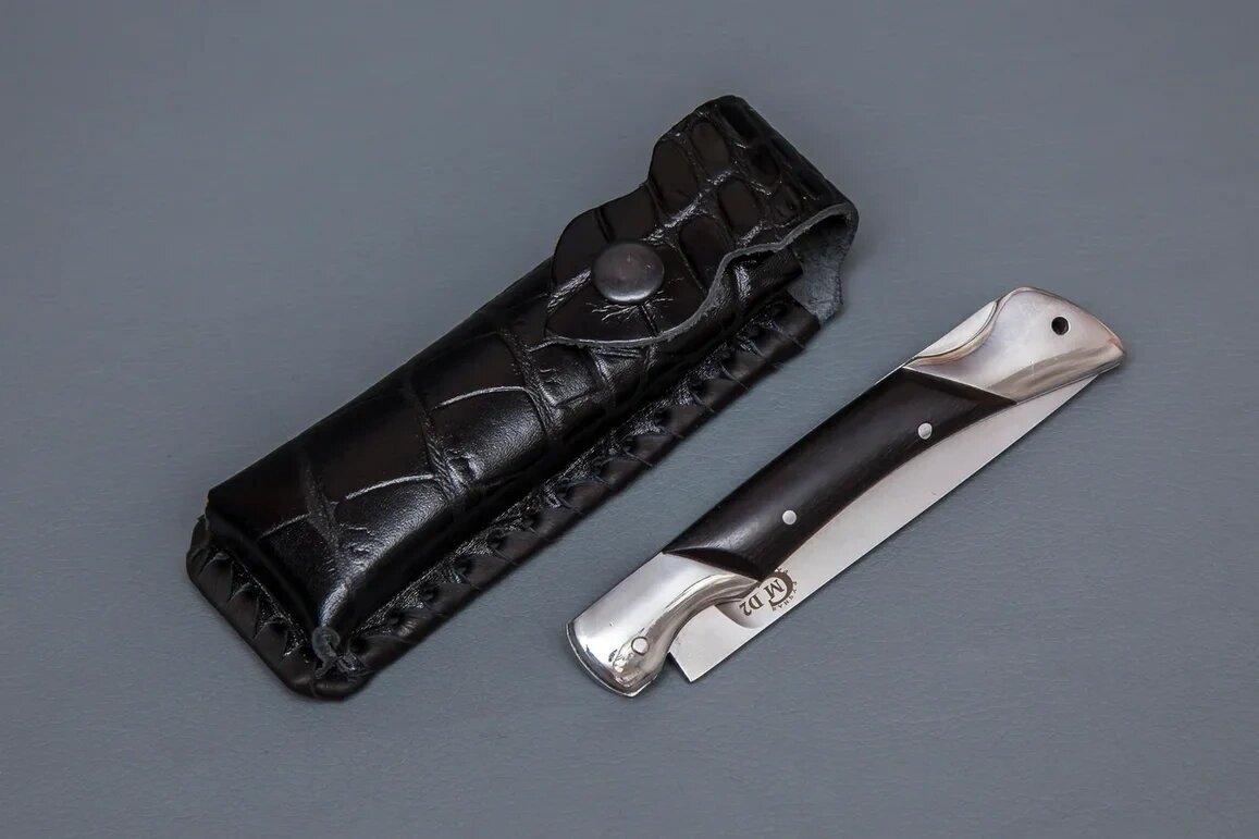 Складной нож из стали D2 «Кадет», рукоять черный граб - Кузница Сёмина