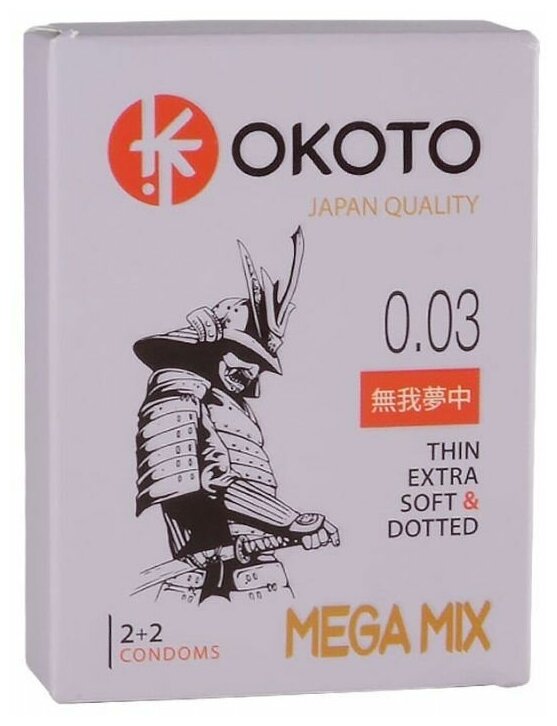 Набор из 4 презервативов OKOTO MegaMIX (Цвет: прозрачный)