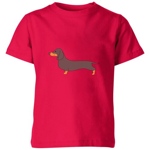 мужская футболка такса коричневого цвета длинная собака 2xl синий Футболка Us Basic, размер 14, розовый