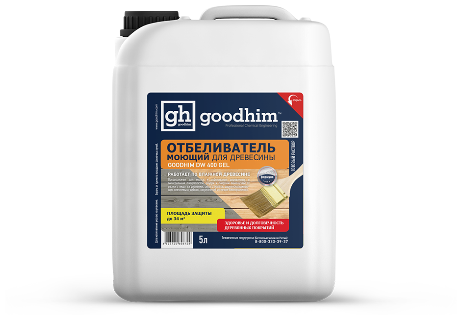 Отбеливатель моющий для древесины, GOODHIM DW400 GEL, 5 л 98724